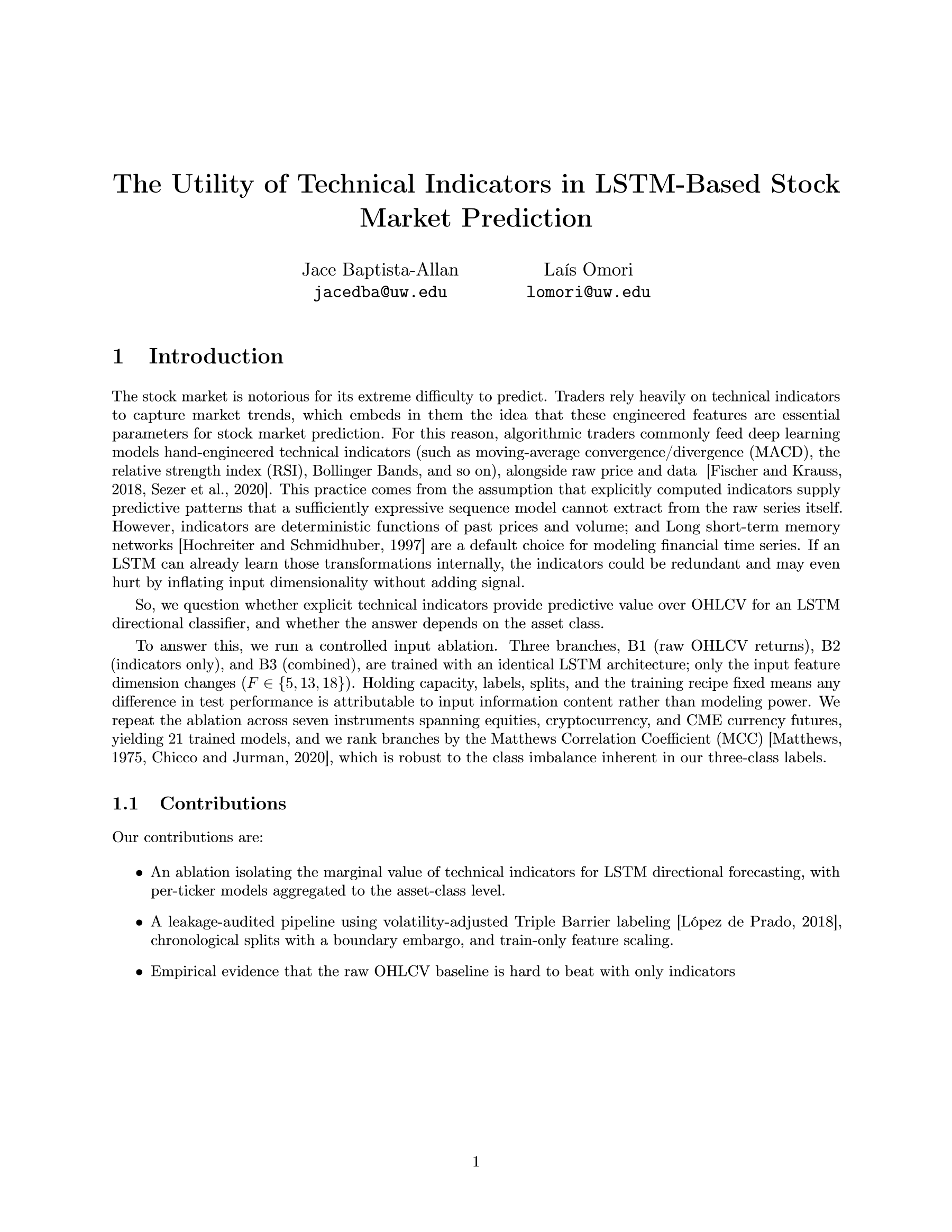 First page of the report